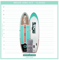 BOTE (Prior Year Model) SUP Inflatable Breeze Aero Classic Teak 10'8" -Aqua Adventures bote prior year model sup inflatable breeze aero c 2