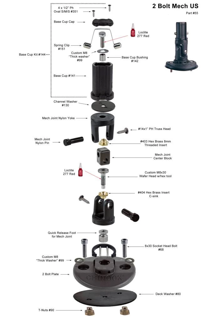 Chinook Mast Base 2-Bolt Mechanical 3 Chinook Mast Base 2-Bolt Mechanical